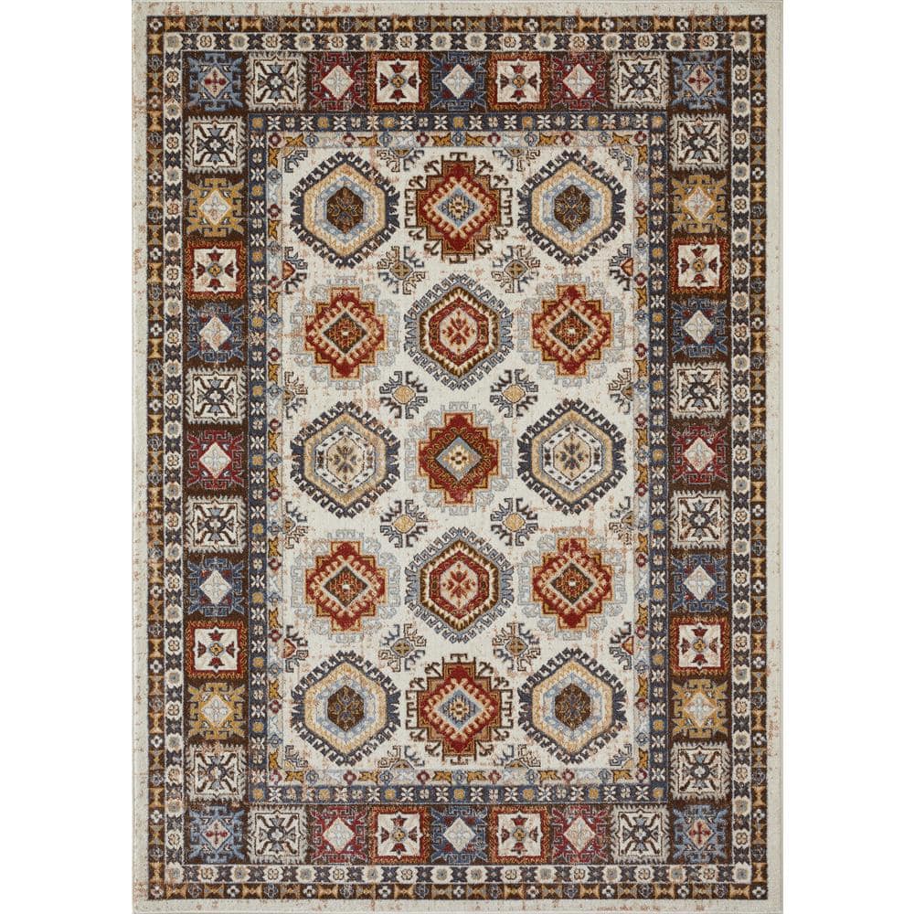 Alsbrooke Delary Cream 7 ft. 10 in. x 9 ft. 10 in. Oriental Polypropylene Area Rug price history on PriceWatchPro