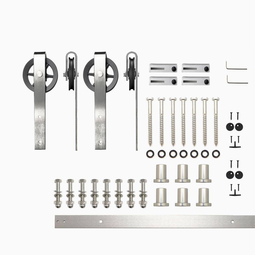 Reviews for HOMACER 7.5 ft./90 in. Brushed Nickel NonBypass Sliding