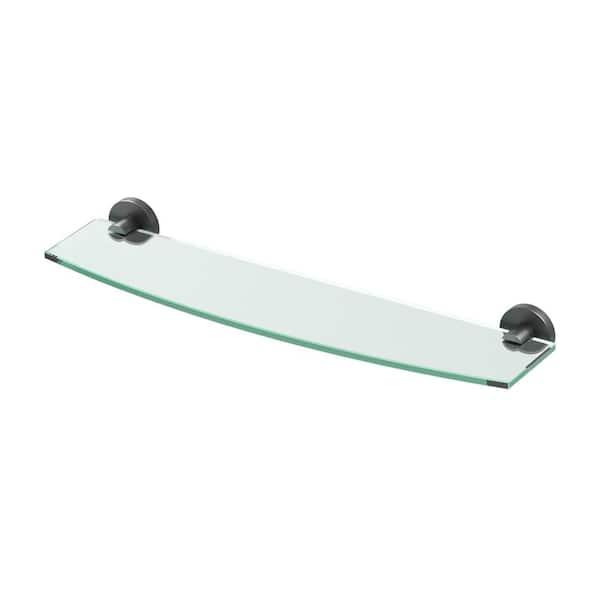 Reveal 20.13 in. W Glass Shelf in Matte Black
