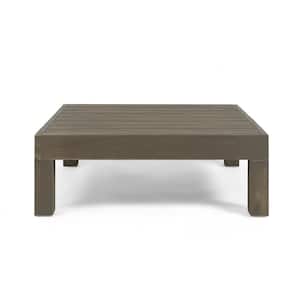 Kaena Gray Square Wood Outdoor Coffee Table