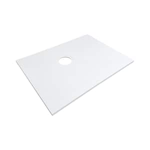 Ready to Tile 30.3 in. L x 45.28 in. W Alcove Shower Pan Base with Rear Drain in White