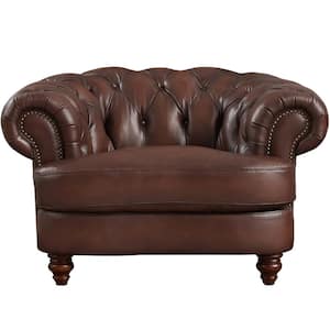 Newport Caramel Brown 100% Leather Arm Chair