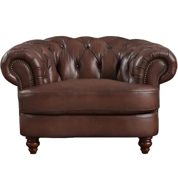 Hydeline Newport Caramel Brown 100% Leather Arm Chair