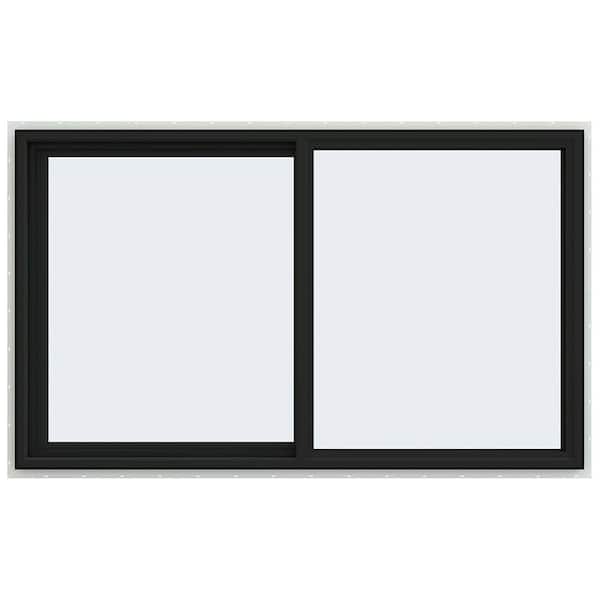 JELD-WEN 60 in. x 36 in. V-4500 Series Bronze Exterior/White Interior FiniShield Vinyl Left-Handed Sliding Window w/ Mesh Screen