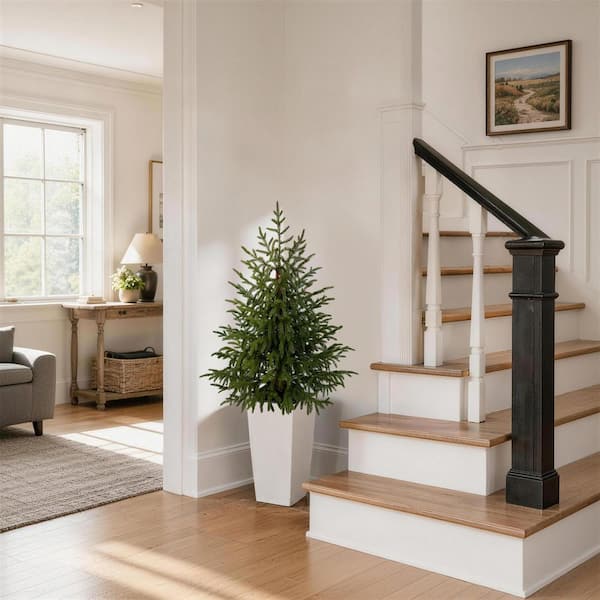 Vitalismo 4ft Norfolk Pine Artificial Tree with White Square Vitalismo 4ft Norfolk Pine Artificial Tree with White Square