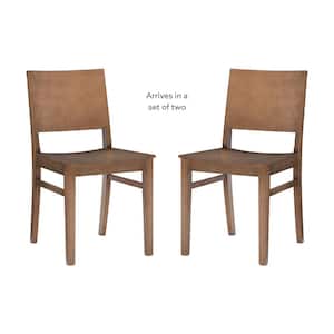 Harpe Natural Brown wood seat Dining Side Chairs (set of 2)