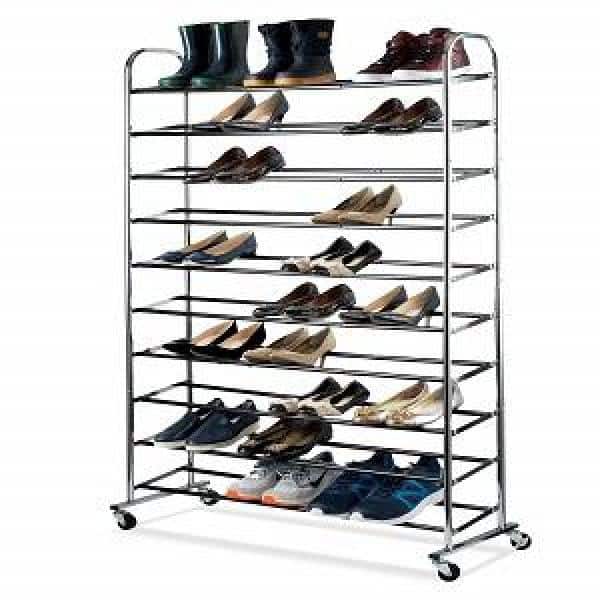 4 Tier Detached Metal plastic Shoe Rack Stand Storage Shelf Organiser Home Decor 