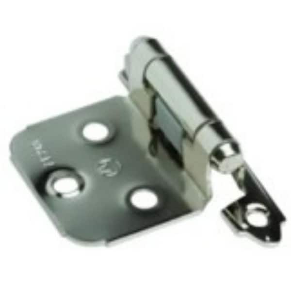 1-5/8 in. Surface Mount Self-Closing Exposed No Radius Cabinet Hinge in Satin Nickel - (Set of 24)