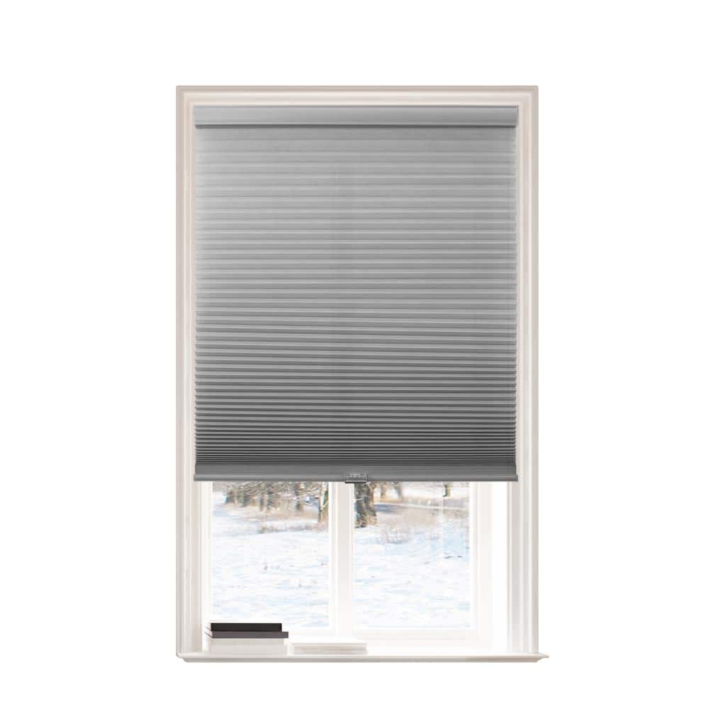 Gray Cordless Cellular Light Filtering Fabric Indoor Shades, 39" x 72"