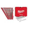 Milwaukee SAE Ratcheting Combination Wrench Set with 1/4 in. Drive SAE/Metric Ratchet and Socket Mechanics Tool Set (40-Piece) 48-22-9416-48-22-9044