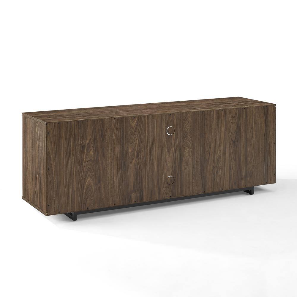 Silas 64" Black Mid-Century Modern TV Stand with Cabinet