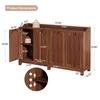 BYBLIGHT Ahlivia Brown Wood 57 in. Buffet Cabinet Long Sideboard Cabinet with Adjustable Shelves BB-JW0983-SJH