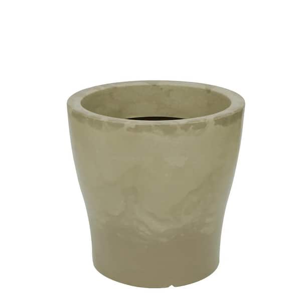 18.5 in. Dia x 18.5 in. H Milão Antique Camurca Plastic Planter