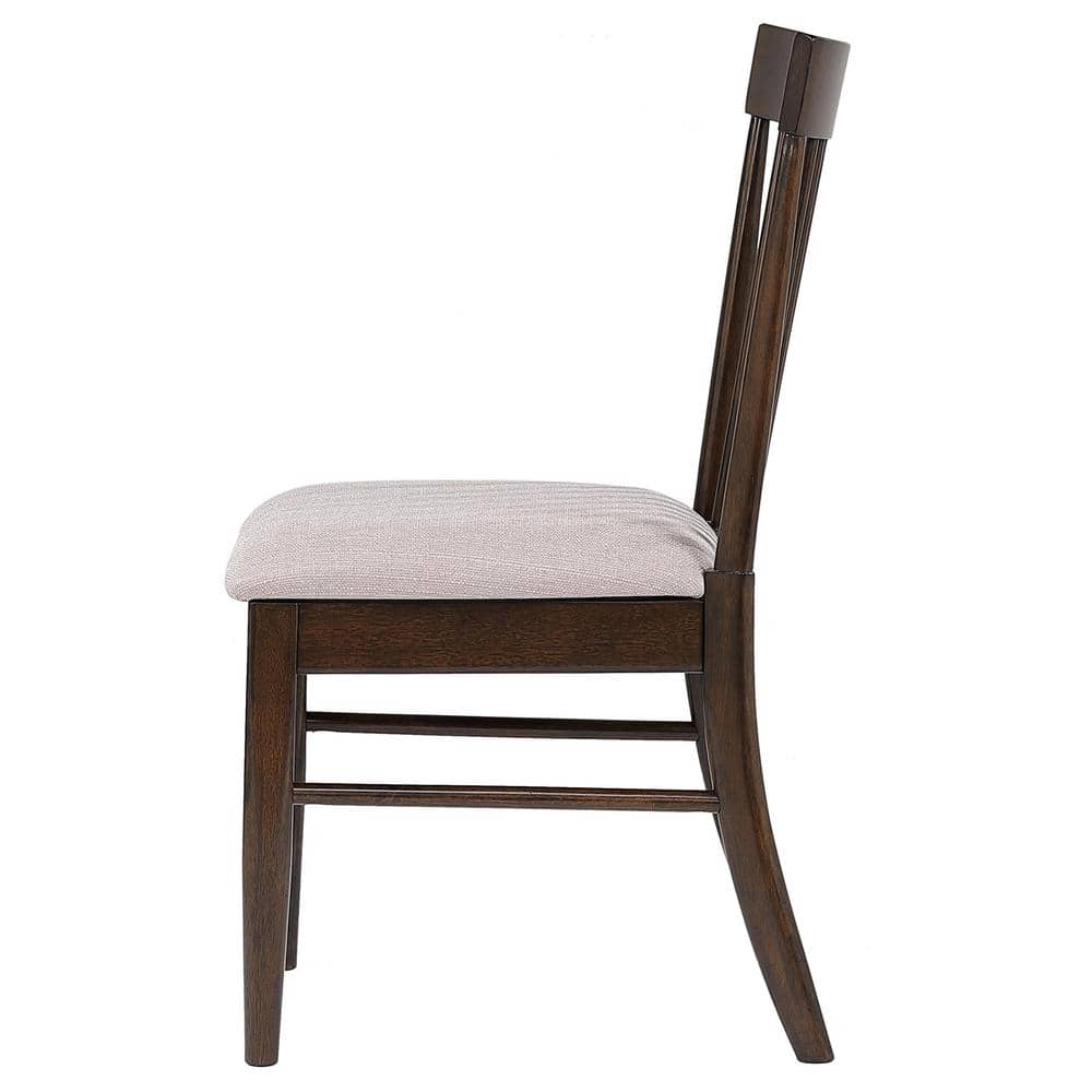 Gray Mid Century Modern Wood Slat Side Chair
