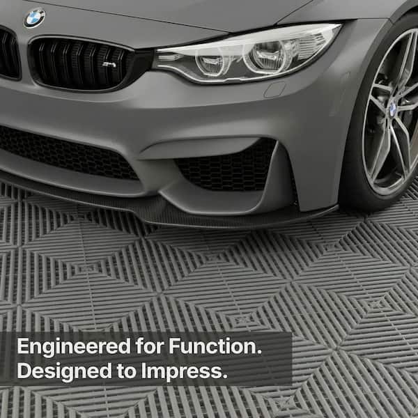 FLOORINGINC Nitro Vented 3/8 in. Garage Tiles, Graphite, 12 in. x