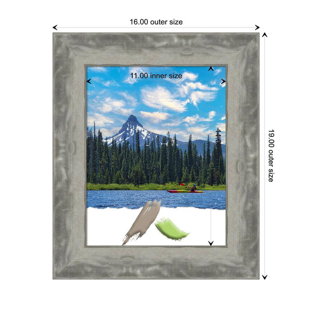 Waveline Silver 11x14 Polystyrene Wall Picture Frame