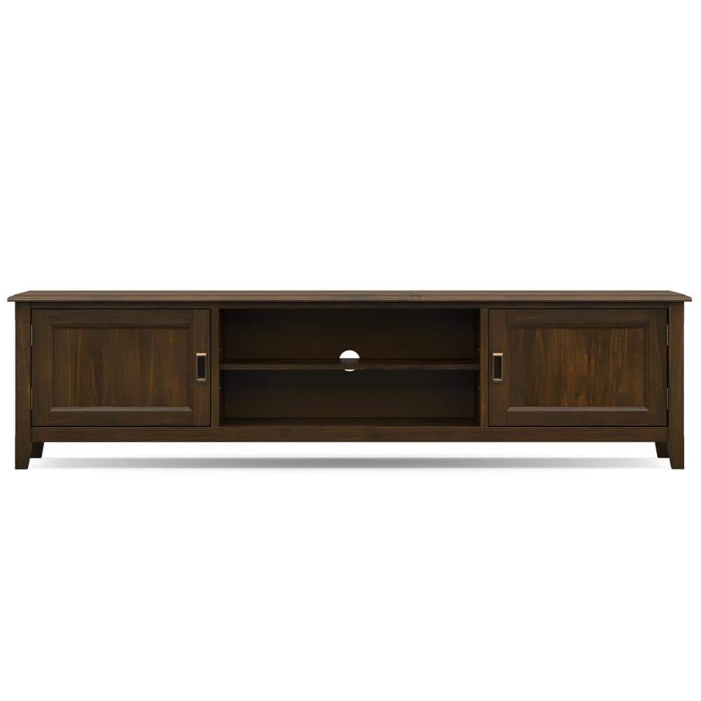 Burlington Mahogany Brown 72'' Solid Wood TV Media Stand