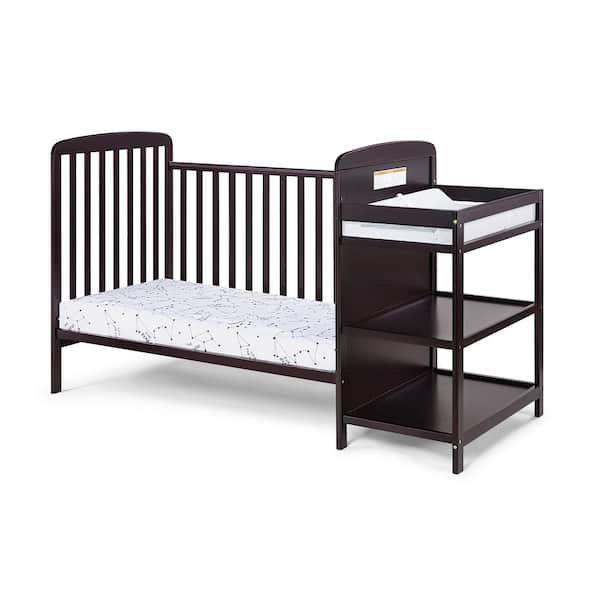 Crib with cheap attached changing table