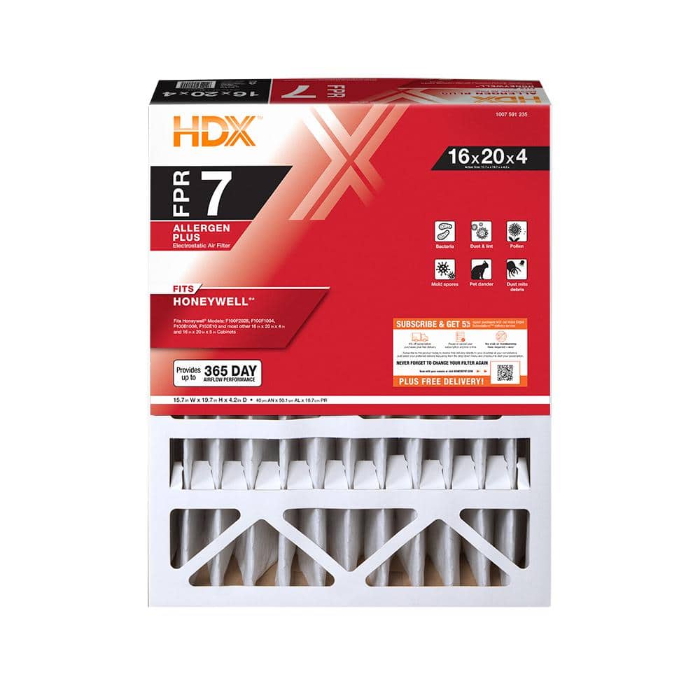 HDX 16 in. x 20 in. x 4 in. Honeywell Replacement Pleated Air