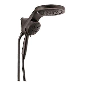 HydroRain Two-in-One 5-Spray 6 in. Dual Wall Mount Fixed and Handheld H2Okinetic Shower Head in Venetian Bronze