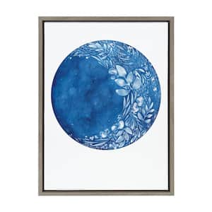Sylvie Waxing Moon by CreativeIngrid Set of 1 Framed Canvas Moons Astronomy Art Print 24 in. x 18 in .