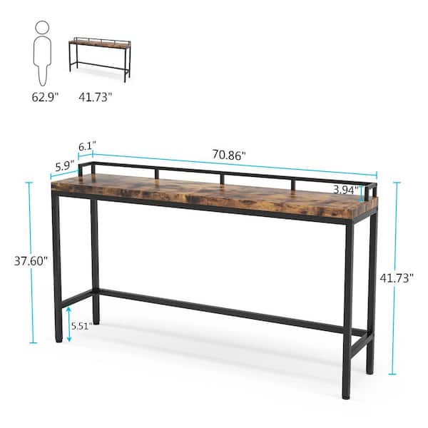 70.9 in. Brown Rectangle Particle Board Extra Long Console Table Skinn