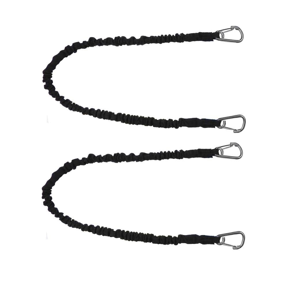 Extreme Max BoatTector High-Strength Line Snubber and Storage Bungee, Value 2-Pack - 36 in. with Medium Hooks, Black