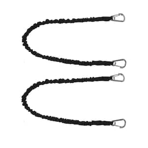 BoatTector High-Strength Line Snubber and Storage Bungee, Value 2-Pack - 36 in. with Medium Hooks, Black