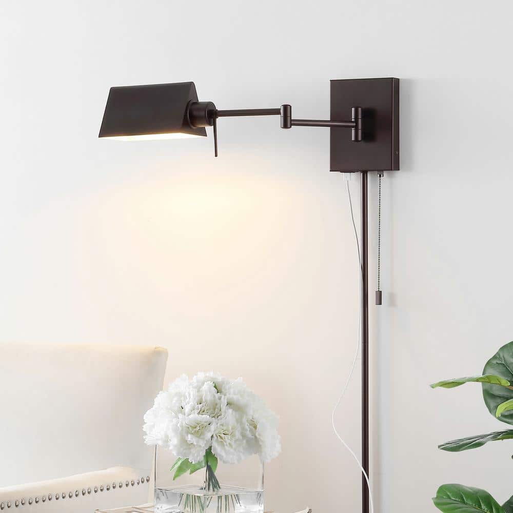 Arlo Oil Rubbed Bronze Swing Arm Wall Sconce with USB Charging Port