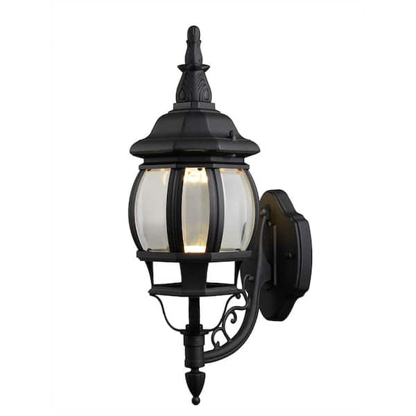Design House Canterbury II Black Outdoor Integrated LED Wall Lantern Sconce