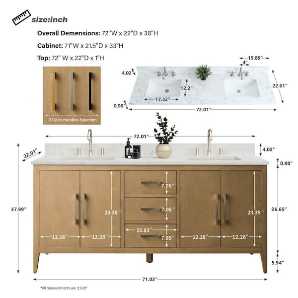 Have a question about Vanity Art 72 in. W x 22 in. D x 34 in