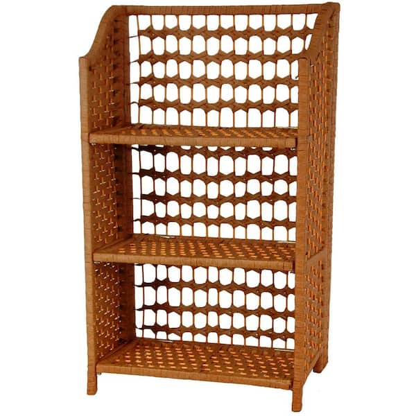 Red Lantern 3-Shelf Honey Natural Fiber Shelving Trunk