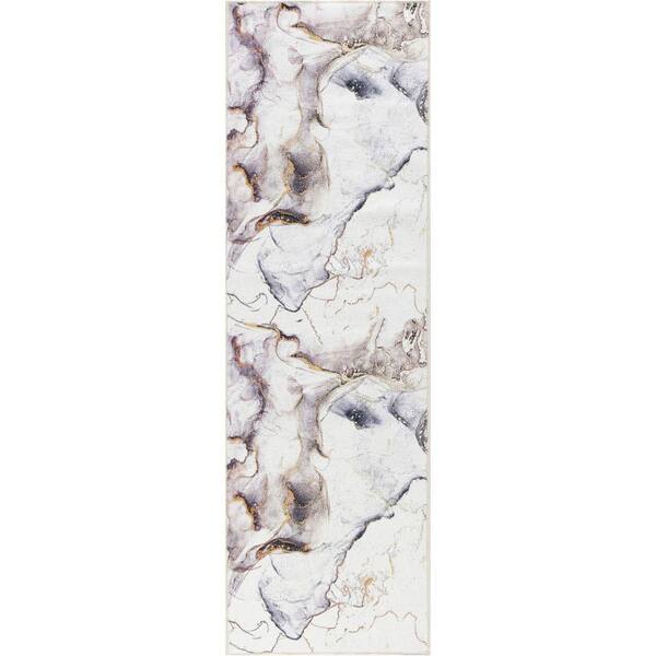 Nourison Daydream Ivory Multicolor 2 ft. x 8 ft. Contemporary Runner Area Rug
