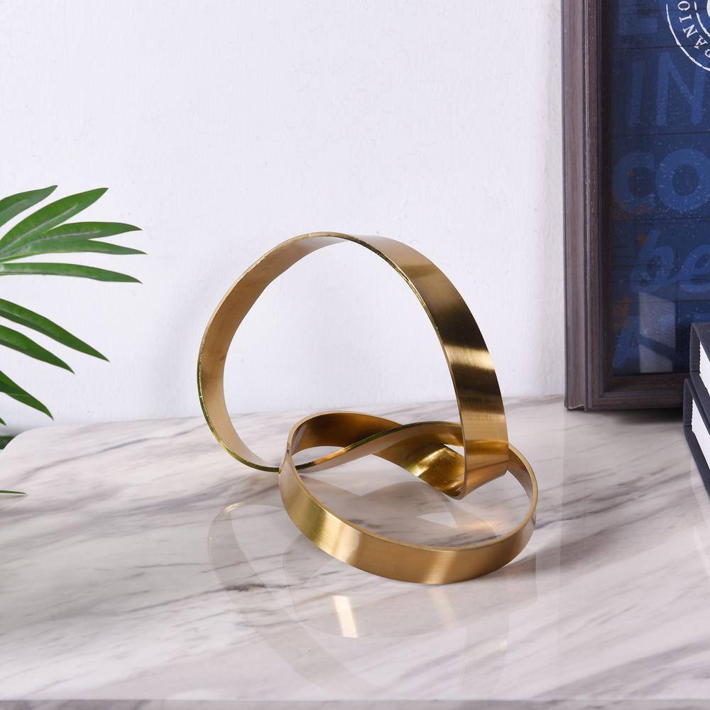 Brushed Brass Knot Decorative Table Accent