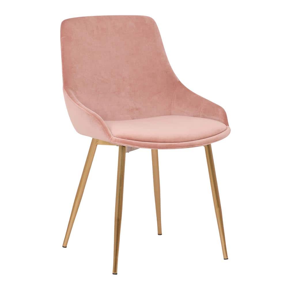 Armen Living Heidi Contemporary Dining Chair in Gold Metal Finish and ...
