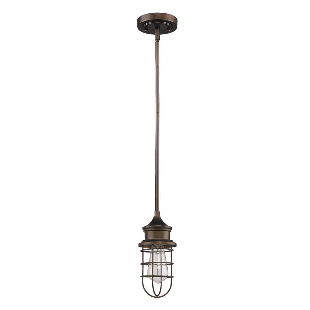 Contemporary Mini Globe Pendant Light in Oil Rubbed Bronze
