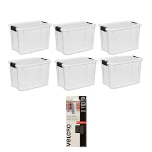 30 Qt. Storage Box (6 Pack) Bundled with Velcro Brand Extreme Outdoor