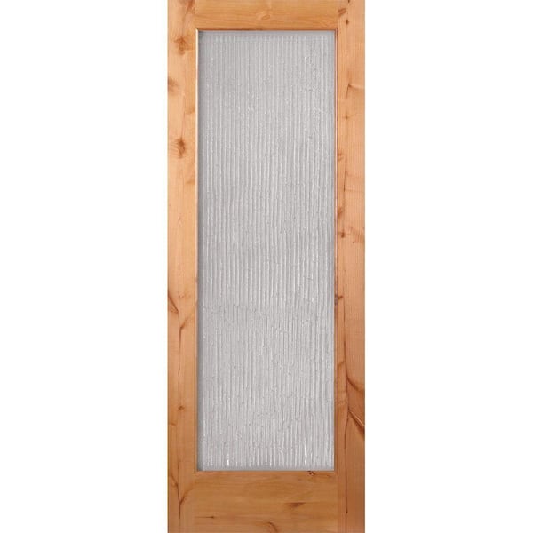 Feather River Doors 30 in. x 80 in. 1 Lite Unfinished Knotty Alder Bamboo Casting Woodgrain Interior Door Slab