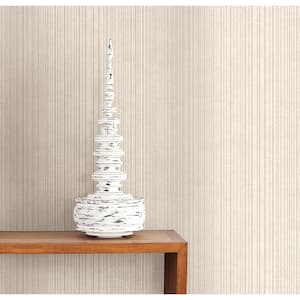 Insight Cream Stripe Strippable Roll Wallpaper (Covers 56.4 sq. ft.)