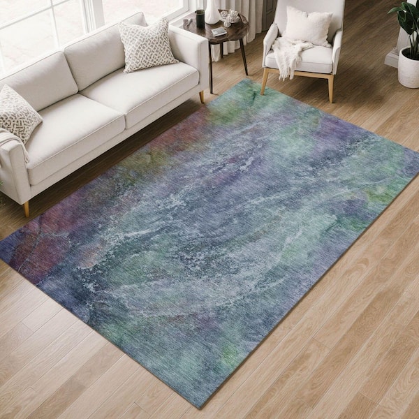 Chantille Machine Washable Indoor/Outdoor Abstract ACN2308 Blue 8 ft. x 10 ft. Area Rug