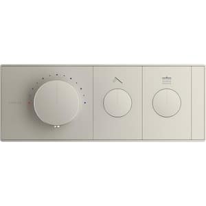 Anthem 2-Outlet Thermostatic Valve Control Panel with Recessed Push Buttons in Vibrant Brushed Nickel