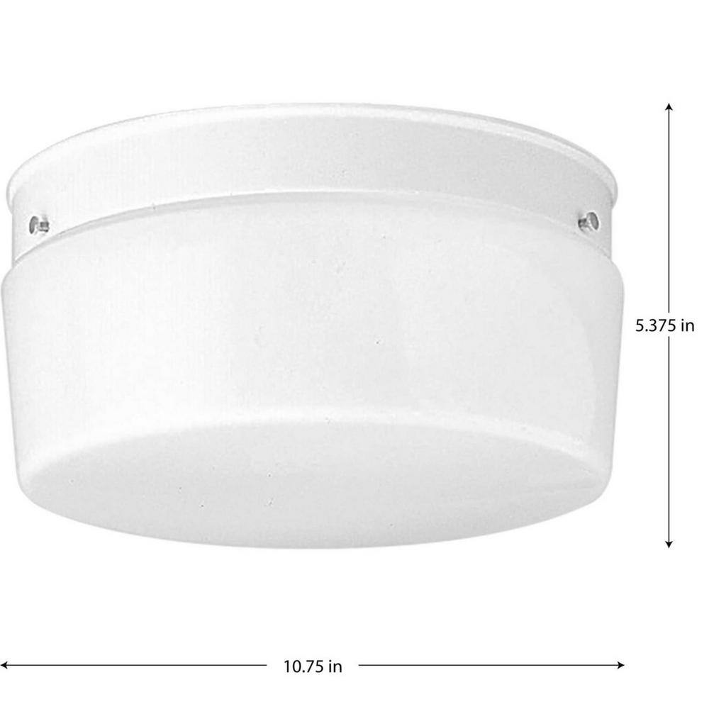 White Glass Drum Flush Mount Ceiling Light Fixture