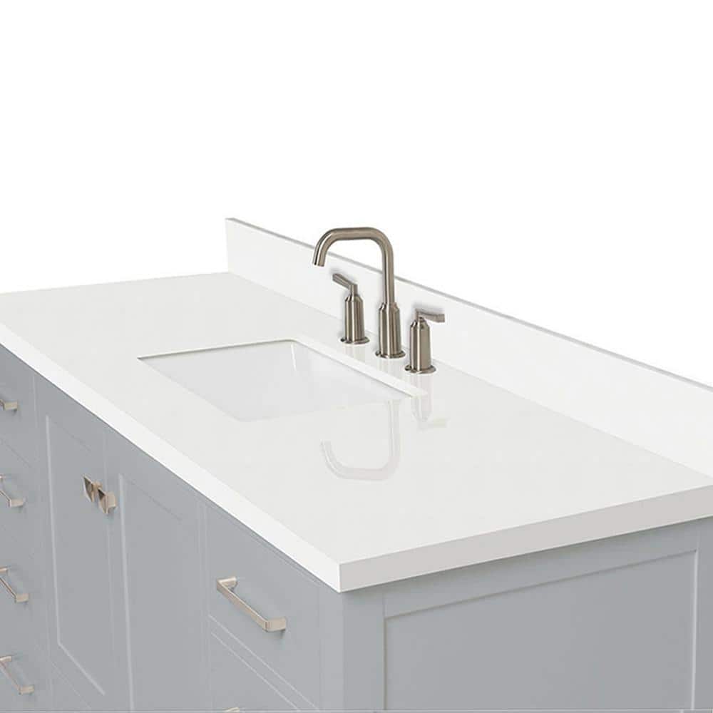 Cambridge 55" Grey and White Quartz Single Basin Vanity Set