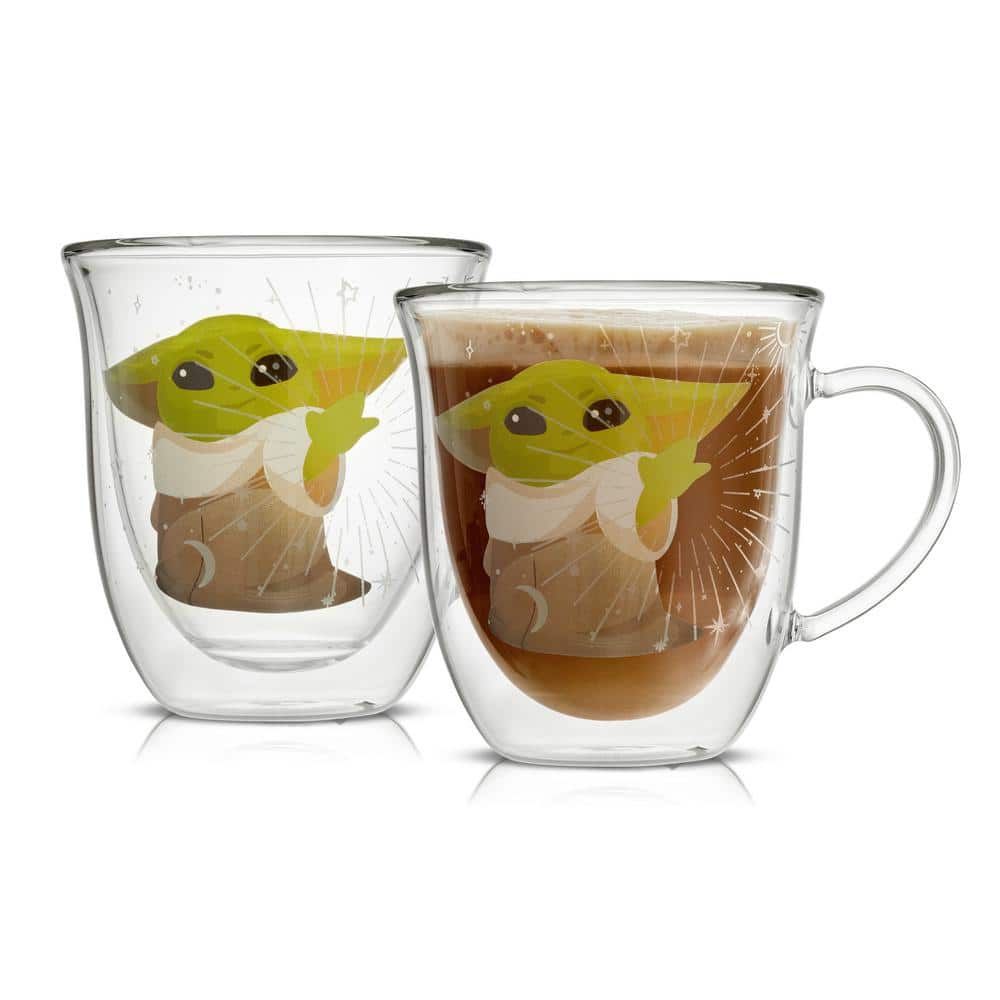 JoyJolt Star Wars TIE Fighter Double Wall Glass Mugs - Set of 2 - Insulated  Glasses Espresso Cups - 5.4 oz in 2023