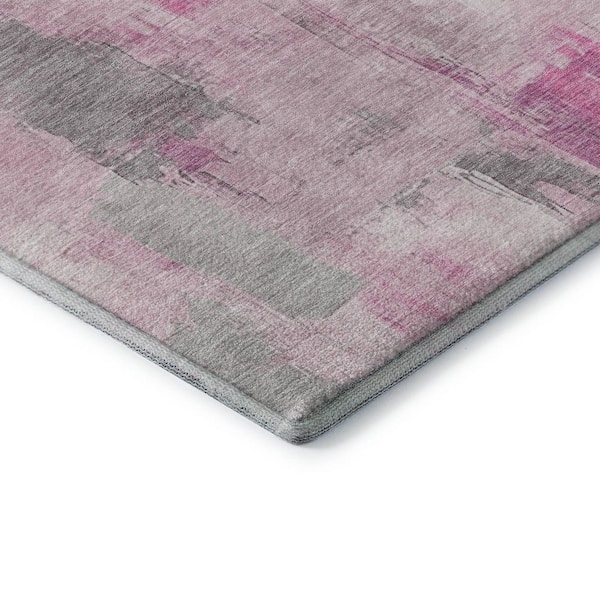 Mayfield Premium Machine Washable Abstract AMF1967 Pink 10 ft. x 14 ft. Area Rug