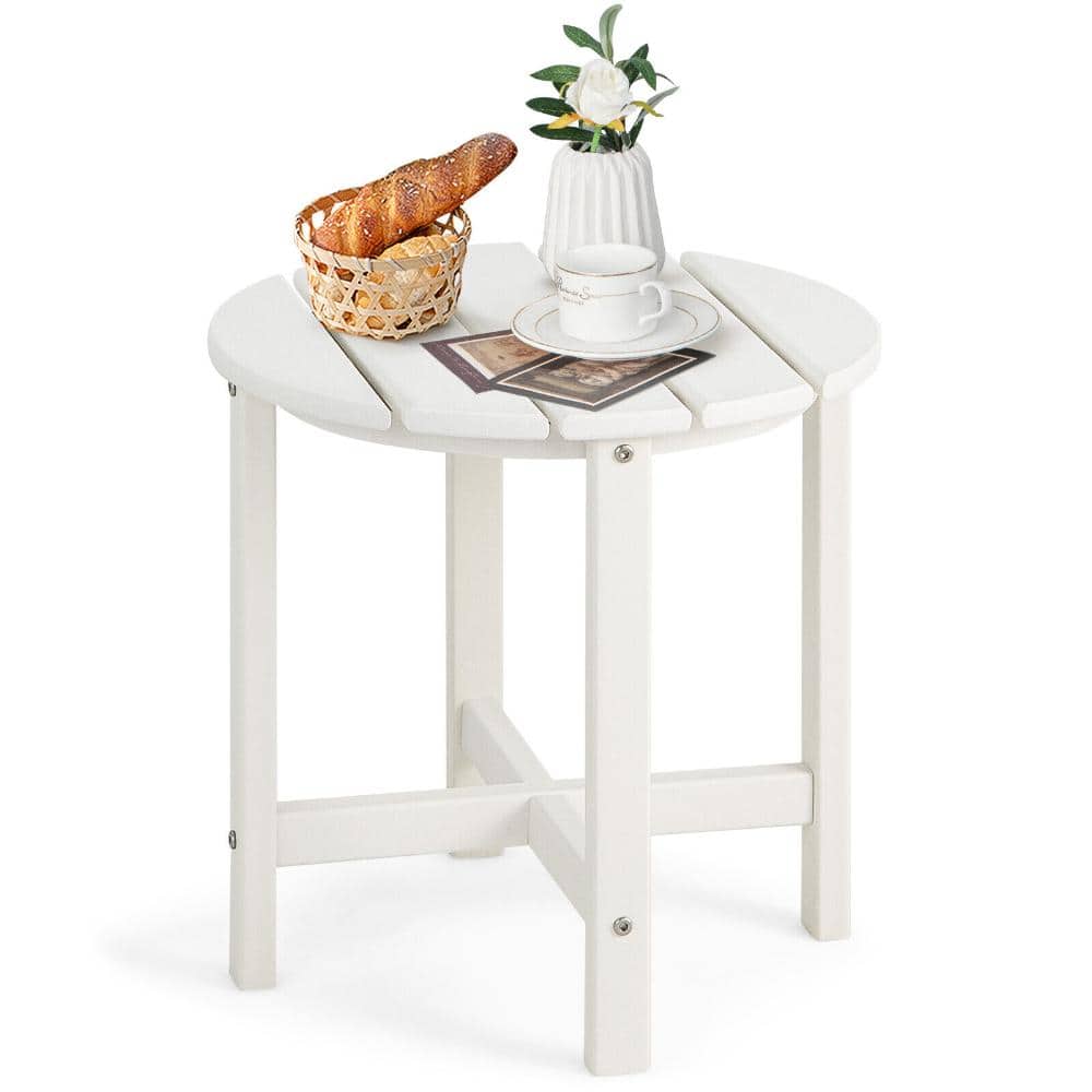 18 in. Round HDPE Adirondack Side Table with Slatted Top and 110 lb. Capacity, White price history on PriceWatchPro