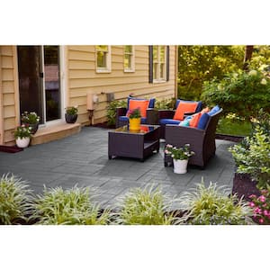 24 in. x 24 in. Gray Dual-Sided Rubber Paver (50-Pack)