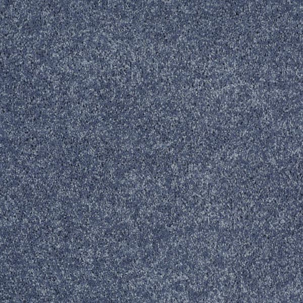 TrafficMaster Palmdale I - Serenity - Blue 17.6 oz. Polyester Texture Installed Carpet