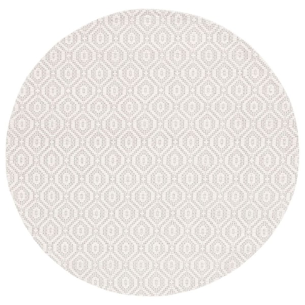 Marbella 6 ft. x 6 ft. Ivory/Beige Diamond Round Rug
