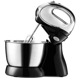 200-Watt 3.6 qt. 5-Speed Black Stainless Steel Stand Mixer with with Dough Hooks